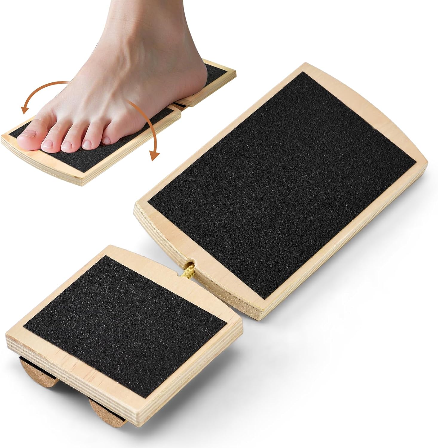 Tavola di Equilibrio a Gamba Singola, Trainer per Caviglia e Piede in Legno,